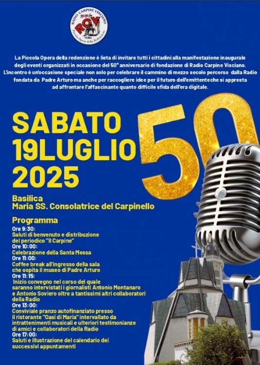 Radio Carpine 2025 𝟓𝟎° anniversario di Radio Carpine. Sabato 19 luglio 2025, Visciano, (NA)